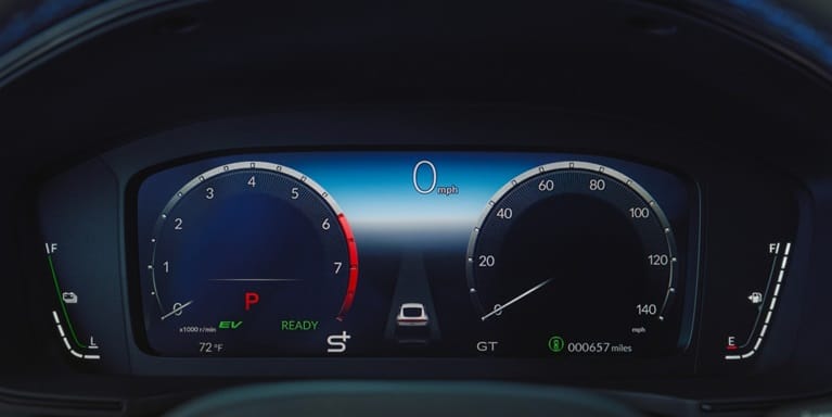 2027 Honda Prelude Intrument Digital Cluster detail (exhilarating hybrid coupe).